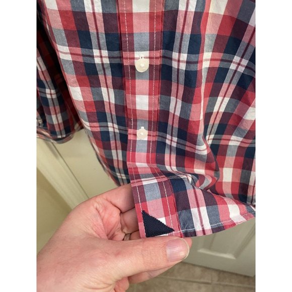 UNTUCKit Navarro Men's Long Sleeve Button Up Shirt Red Plaid, Small Cotton Blend - Picture 8 of 8